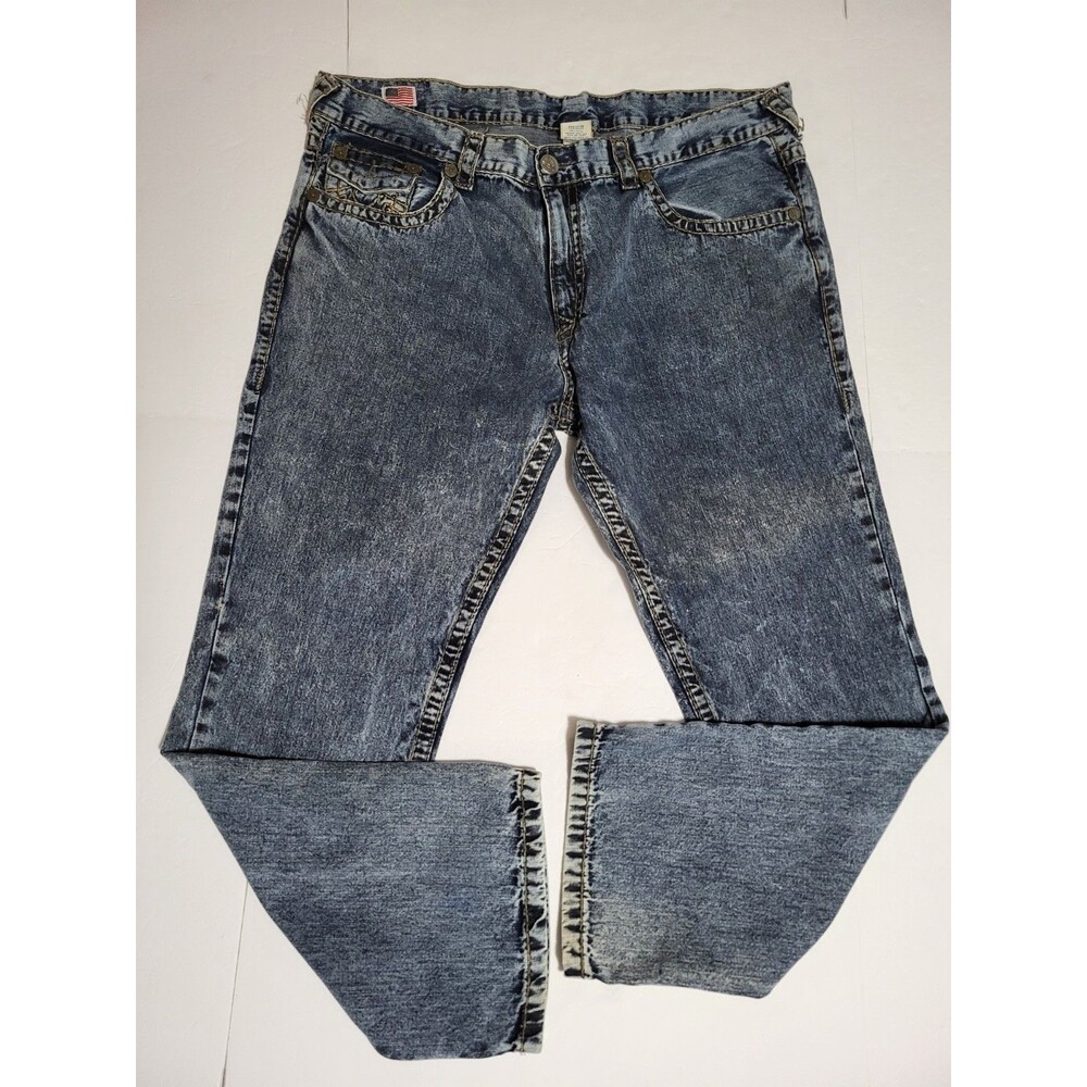 True Religion Geno Ricky Super T Straight Jeans Size 42x30 Blue